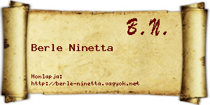 Berle Ninetta névjegykártya